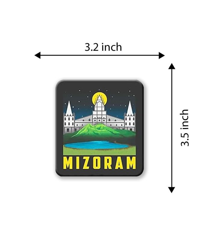 Wooden Fridge Magnet | Mizoram Indian State Souvenir Magnet Stickers | Home Decor Office Decoration Tourist Gifts